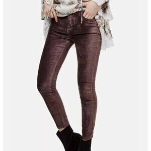 Free People Cindy High Rise Velvet Skinny Pants- Size 30